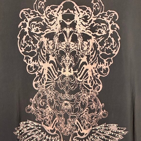 Express Womens L Black Rock & Luxe Tank Cyber Goth 90s Y2K Grunge Rockabilly - Picture 5 of 9